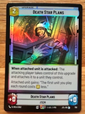 STAR WARS UNLIMITED TCG JUMP TO LIGHTSPEED LEGEND FOIL: DEATH STAR PLANS