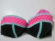 Shade Shore Womens Size 34B Bikini Top Black Multi Underwired Lined Halter