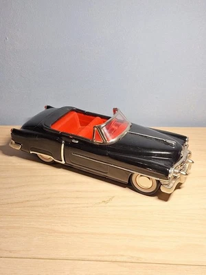 Vintage Luxe 1950 Tin Friction Car Cadillac Eldorado Convertible Black/Red Works - Image 1 of 4