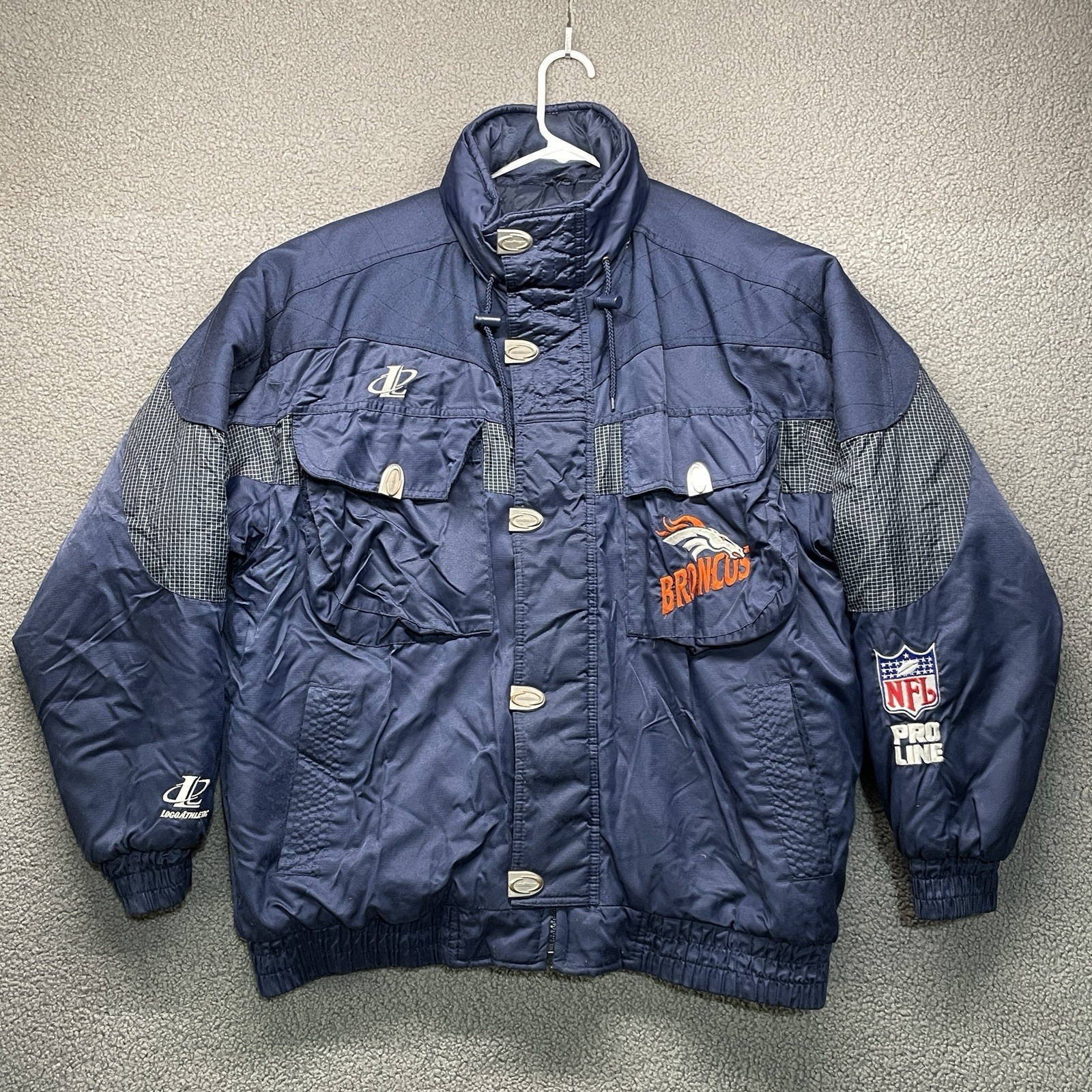 VTG 90's NFL Logo Athletic Pro Line Denver Broncos Jacket Embroidered Mens XL