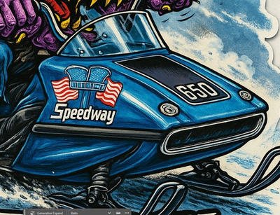 #ad #ad Speedway Blue Max 650 Snowmobile 9x9cm Vinyl Sticker Regular Series 1 of 12 $6.99