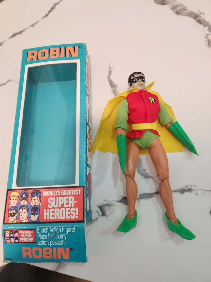 Figura de acción Mego Robin 1974 8 pulgadas excelente estado DC Comics de colección Foto 2 de 4