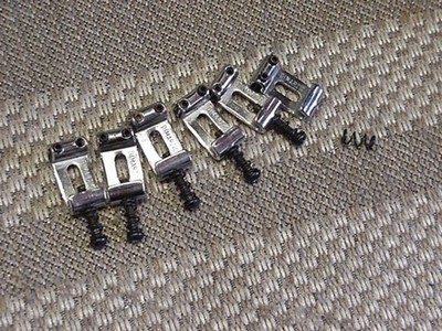 Vintage 1980s Dimarzio Fender Strat Bridge Saddles - Steel Chrome  set of (6)