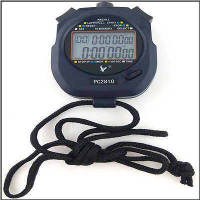 Digitaler Sport-Stoppuhr-Timer PC2810 2 Zeilen 10 Speicher