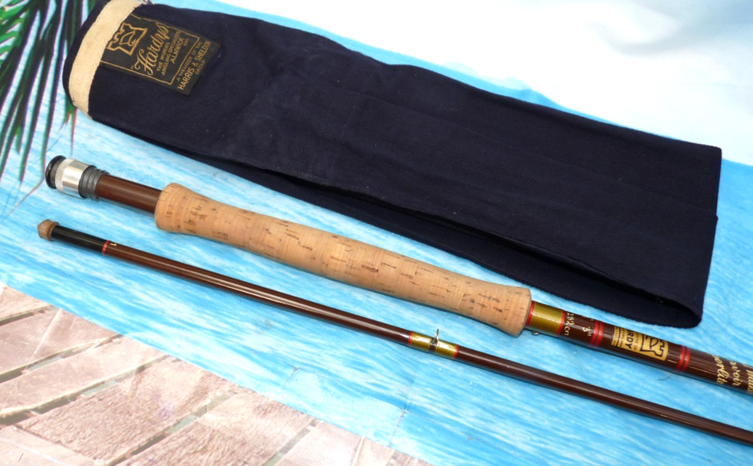 fine vintage Hardy Richard Walker Reservoir Superlite 9'3" fly rod #7/8 & bag