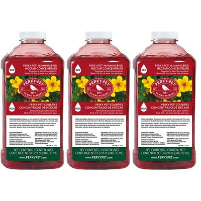Perky Pet 238 32 fl oz Red Hummingbird Nectar Concentrate - 3 Pack