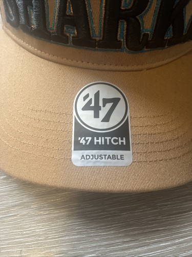 '47 Hitch San Jose Sharks Camel/Tan Trucker Snapback Hat Cap NHL Core NWT Rare - Picture 11 of 11