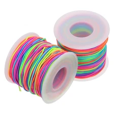 2 Rolls Elastic Jewelry Cord Band for Bracelets Twine Thread Stringing Beads