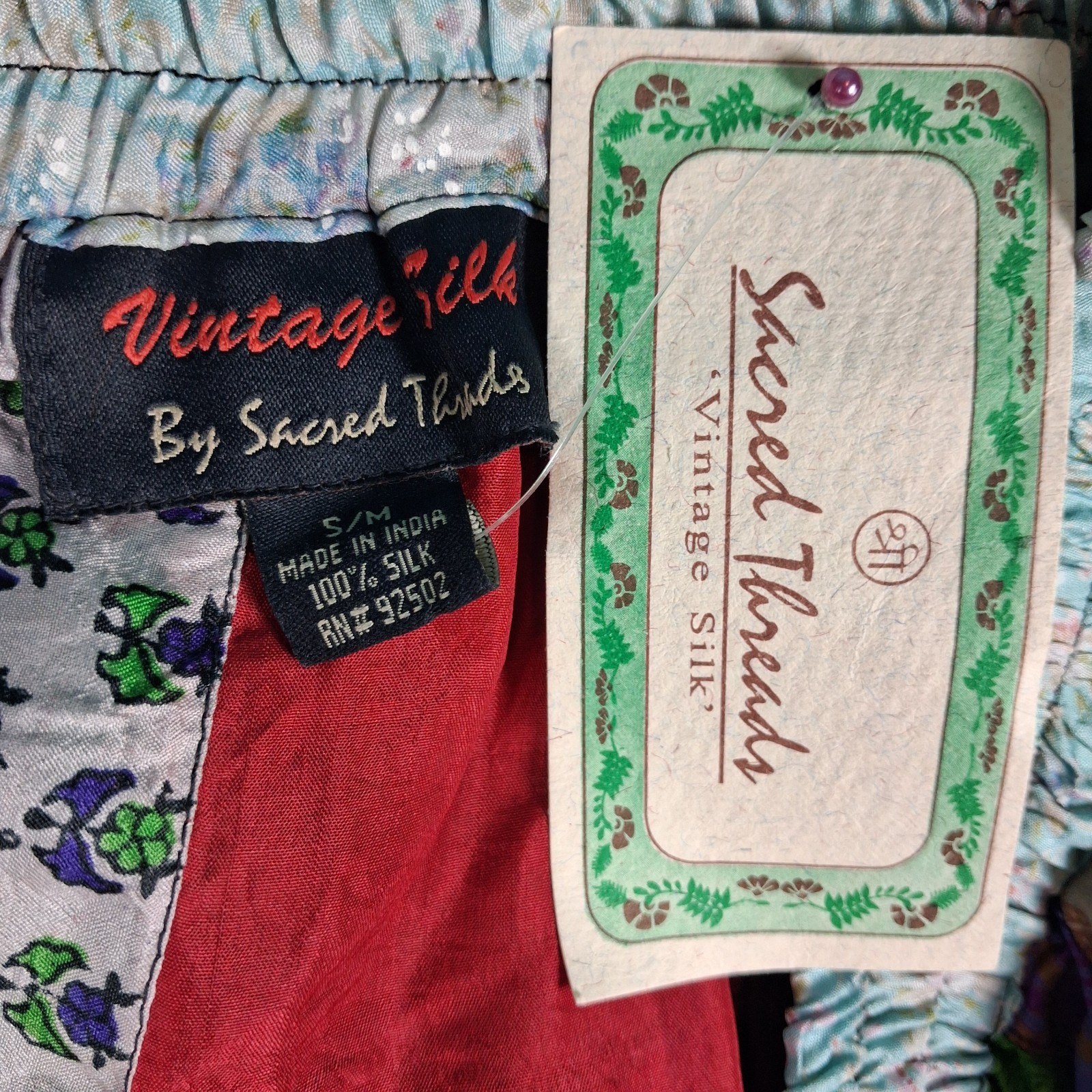 Sacred Threads Patchwork Skirt Small Colorful Boh… - image 2