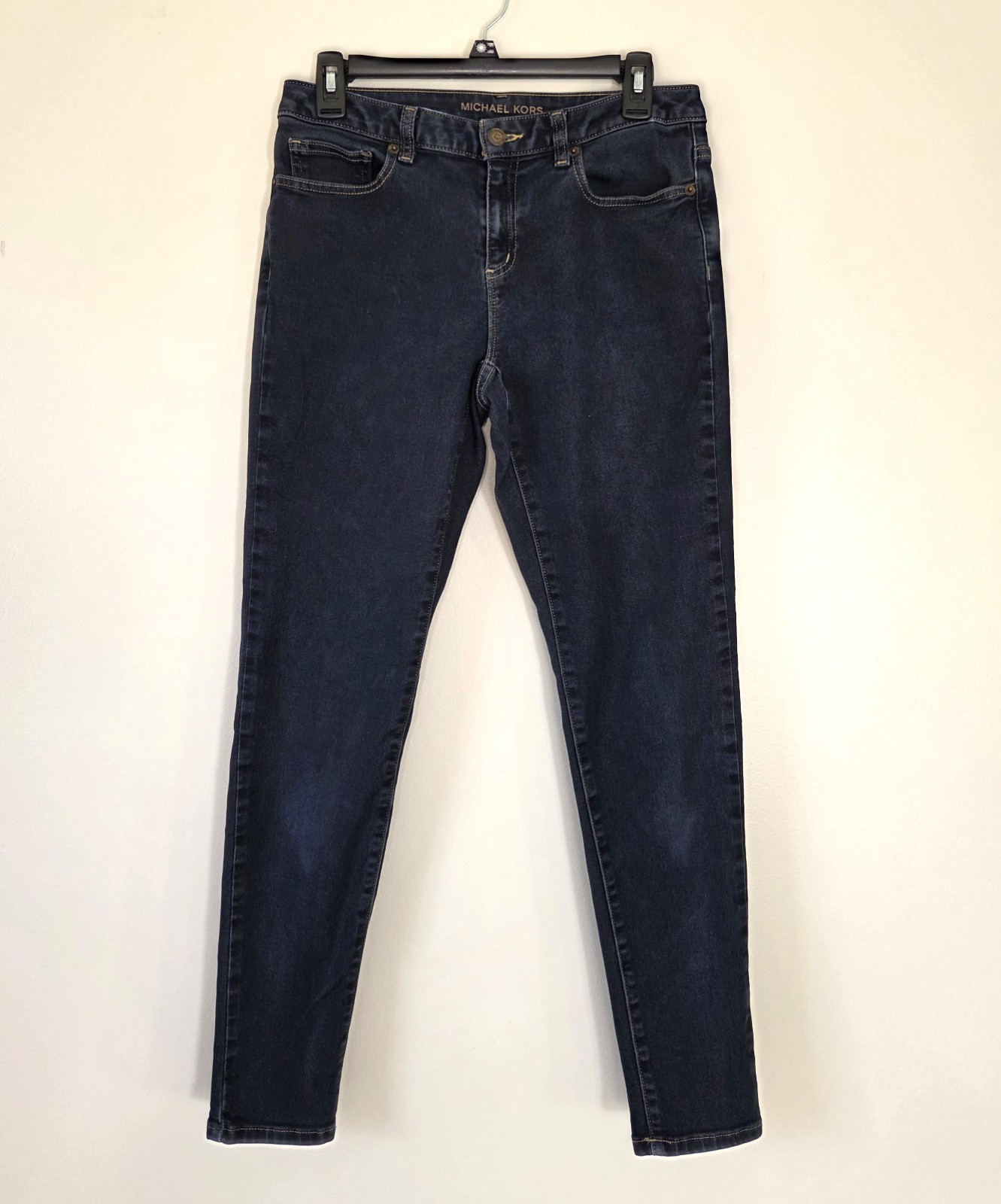 Michael Kors Women's Izzy Skinny Blue Denim Jeans Dark Wash Size 6 x 28