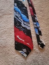 Stefano Milano Waves Multicolor Handmade In Italy 100 Silk Tie