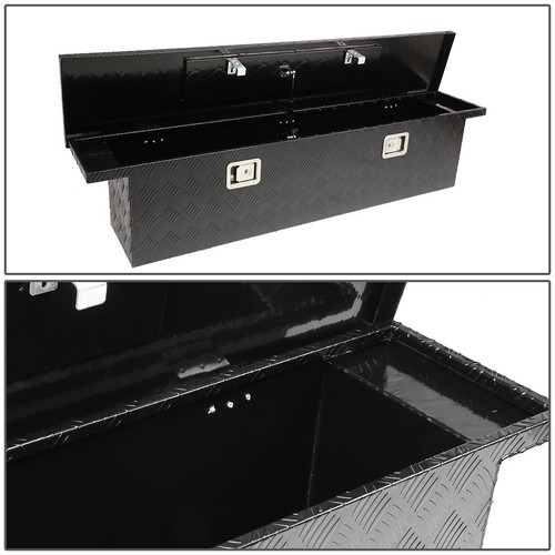 60"X 12"X 14"BLACK ALUMINUM PICKUP TRUCK TRUNK BED CAMPER TOOL BOX STORAGE+LOCK - Bild 2 von 5