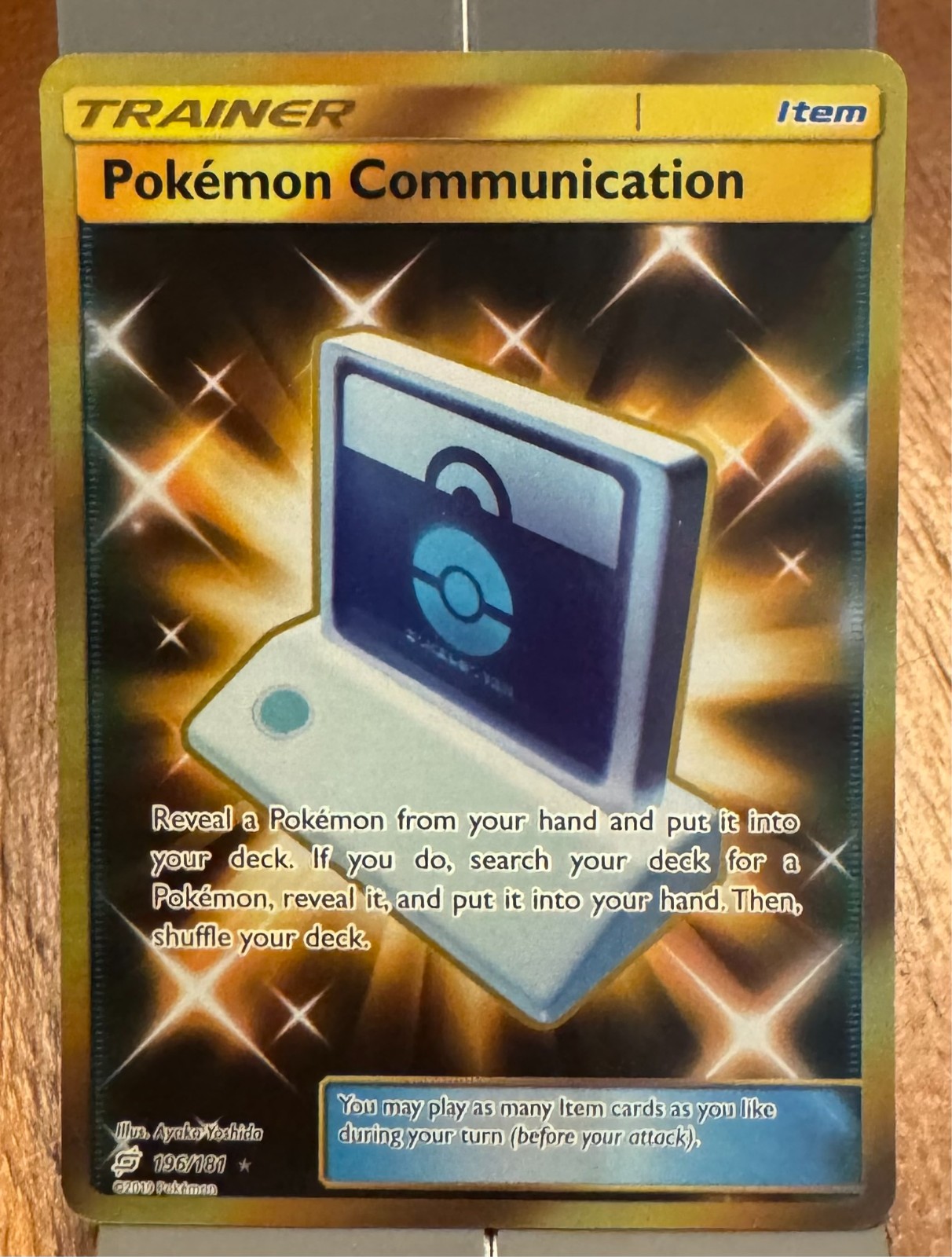 Pokemon Communication 196/181 Team Up NM Full Art Gold Secret Rare Pokemon Card