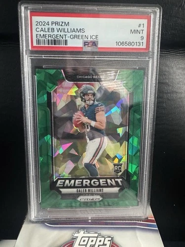 2024 Panini Prizm Emergent Caleb Williams #1 Green Ice Prizm (RC) PSA 9 Bears