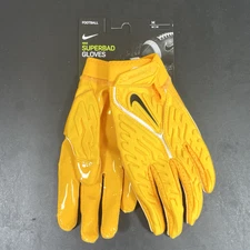 Nike NFL Superbad 6.0 Men's Football Gloves DX4520-702 Yellow MEDIUM New RARE