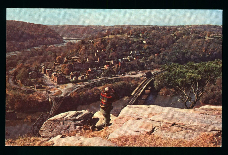 Postcard: Panorama of Harper's Ferry, W.V. from Maryland Heights -B