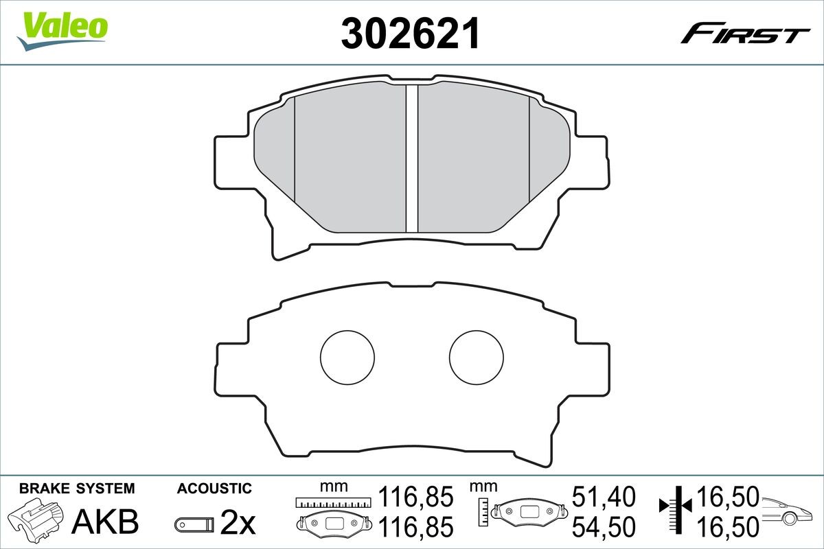 VALEO-OE 302621-OE Brake Pad Set, disc brake for ASTON MARTIN,TOYOTA