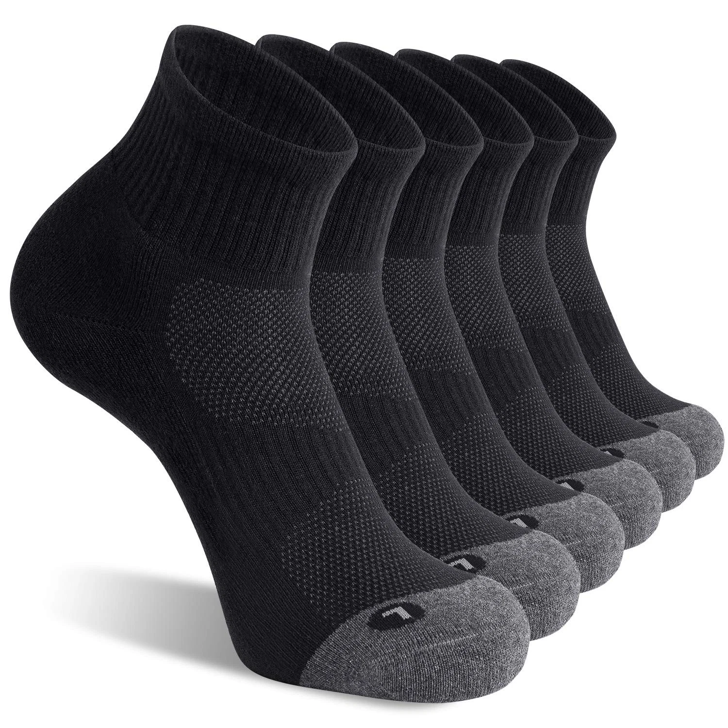 6 Pack Men's Athletic Ankle Socks Cushioned Sports Running Socks, Shoe Size 9...