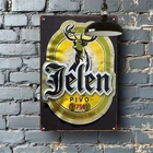 Vintage Jelen Beer Serbian Brewery Tin Metal Signs Home Décor 8x12