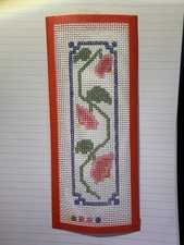 Hand Painted Needle Point Canvas 3x7 Floral D...