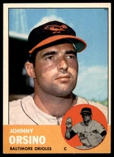 1963 Topps #418  JOHNNY ORSINO  Baltimore Orioles  VGEX (Short Wrinkle TM)