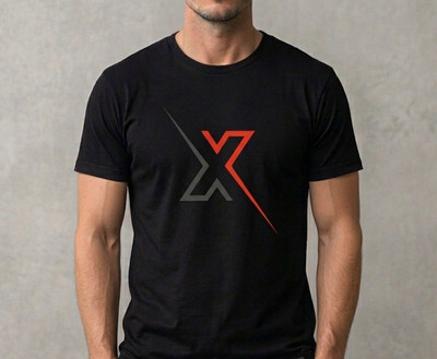 Minimalist Geometric X Graphic T-Shirt   Modern Tech & Sport Style Tee