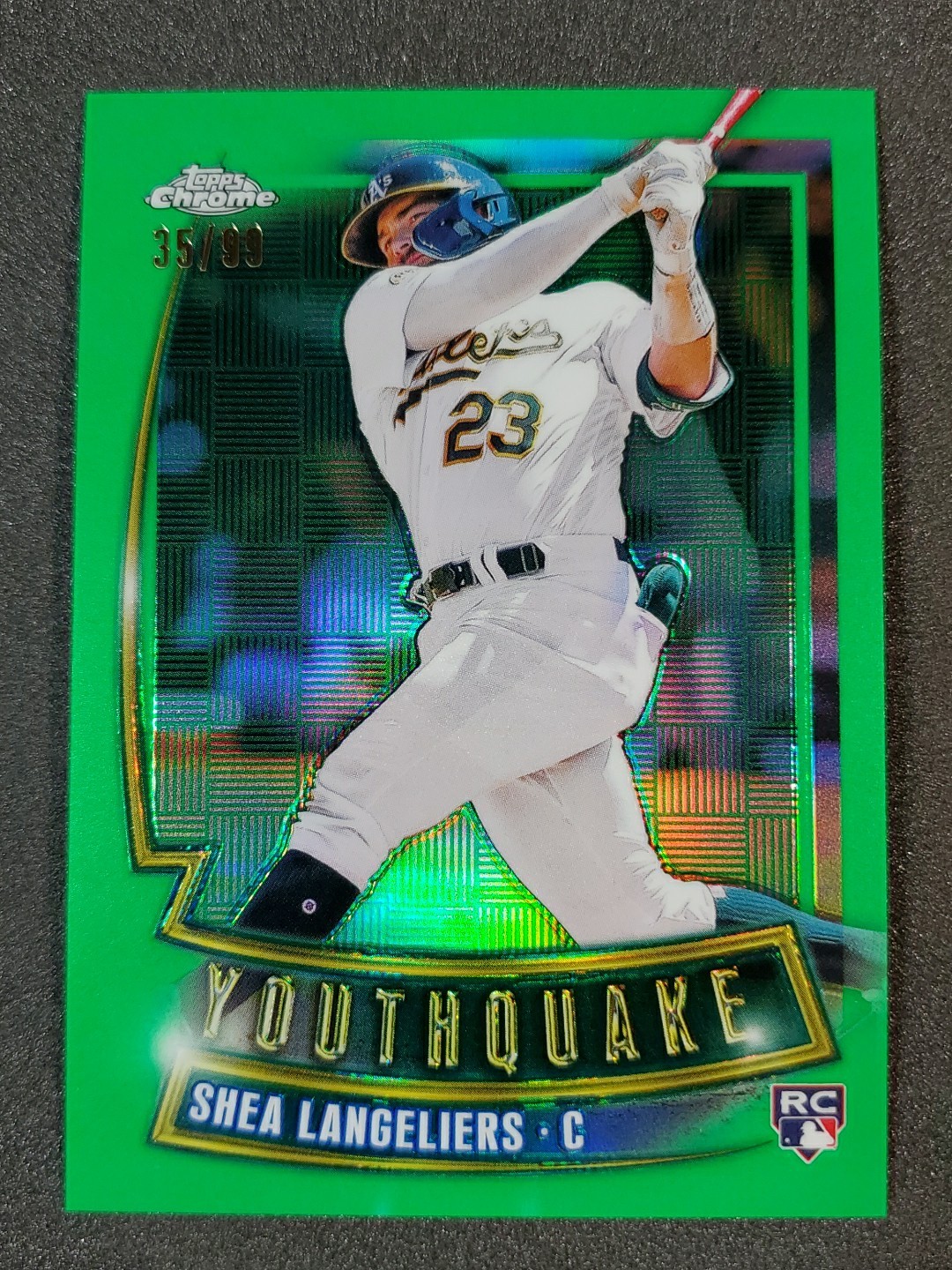 2023 Topps Chrome Shea Langeliers Youthquake RC /99 Green Refractor Oakland A's