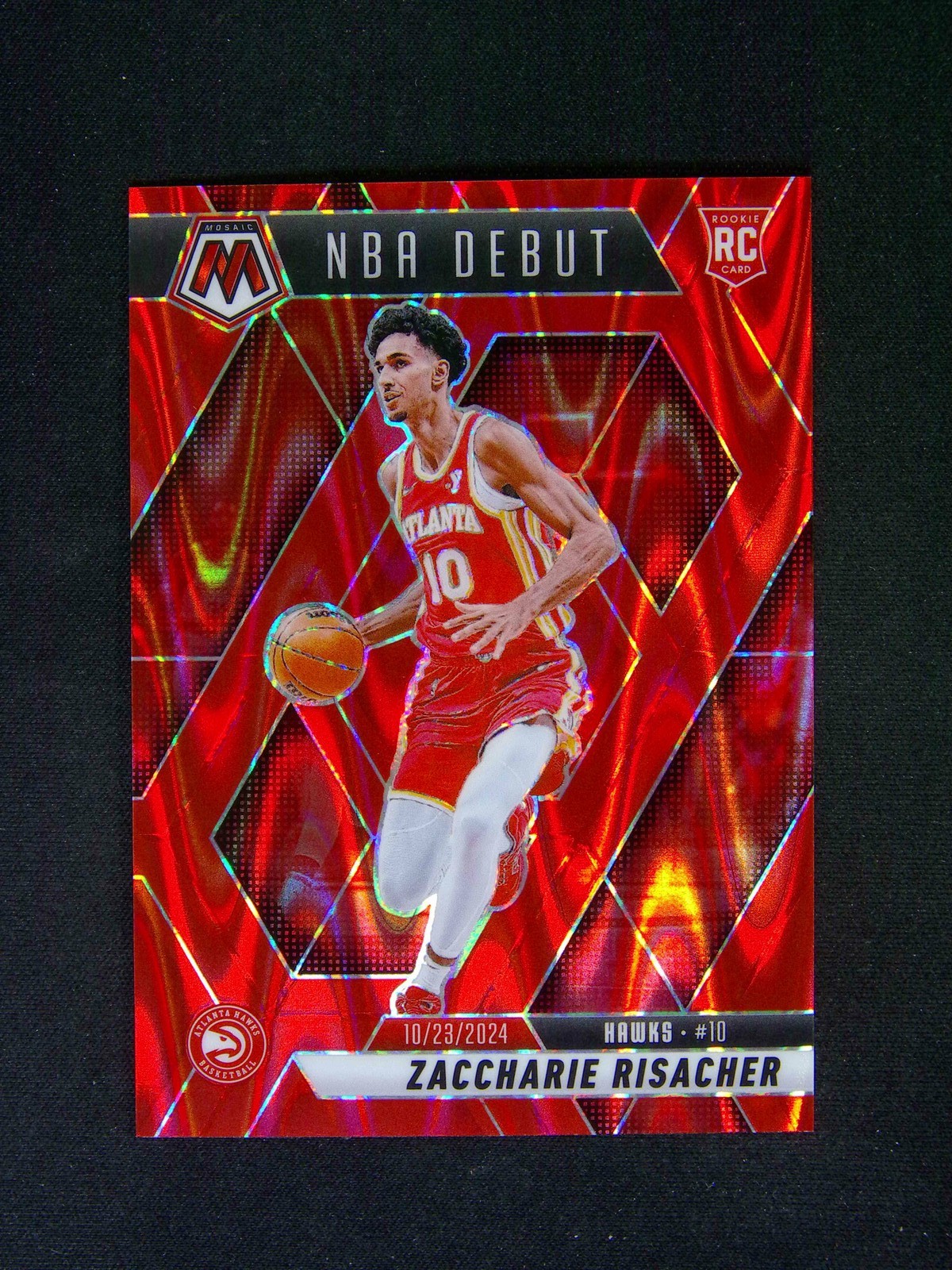 2024-25 Panini Mosaic Zaccharie Risacher #269 RC Rookie Debut Red Seismic /299