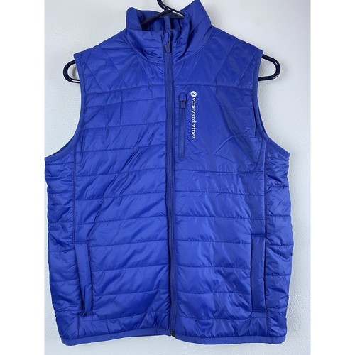 Vineyard Vines Vest Men's Large Puffer Performance Fleece Lined Blue Outdoor - Picture 2 of 10