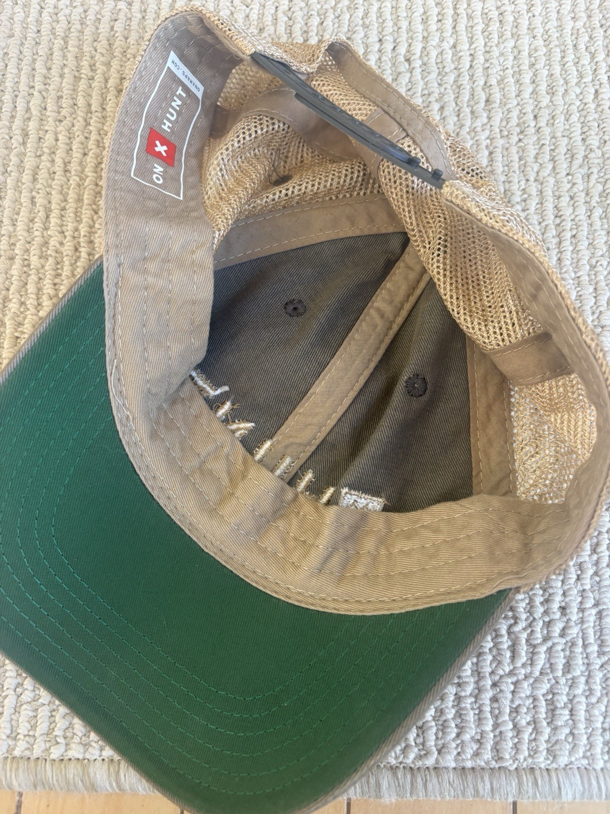 Mesh Lettering onX Hunt Trucker Hat Gray Khaki Mesh Snapback Legacy Green Undervisor ...