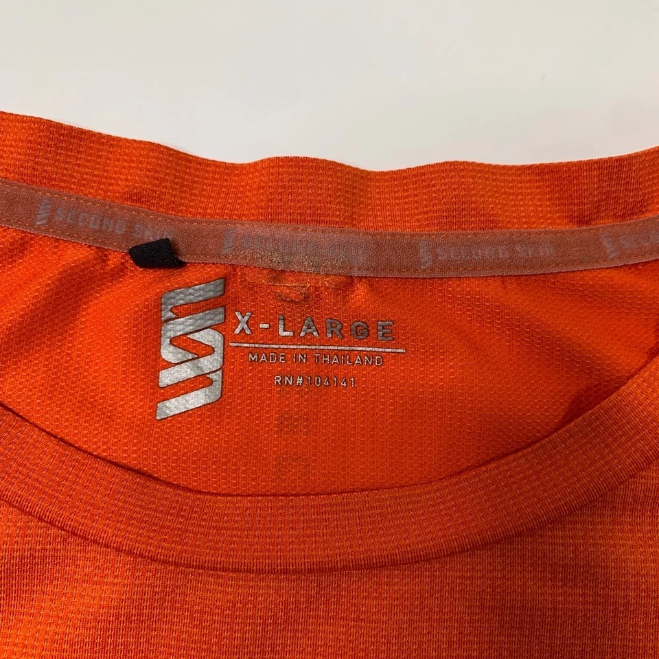 Рубашка мужская Second Skin XL мандариновая оранжевая с коротким рукавом вырез лодочкой быстрая сушка - Изображение 4 из 4