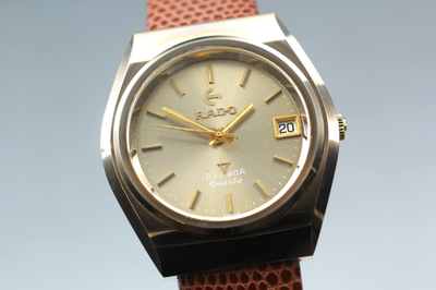 New Batt *N MINT* Vintage RADO BALBOA V 35mm Gold Date Men's