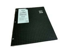 PlanAhead 2025-26 Monthly Planner 11"x8.5" See It Bigger Calendar Black Grid