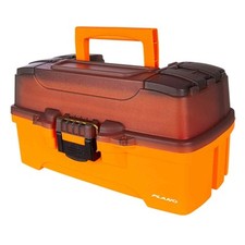 Two Tray Storage Carrier Box, Bright Orange