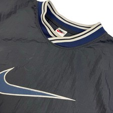 VTG Nike Center Swoosh Men's Nylon Windbreaker Pullover Jacket Gray   Large