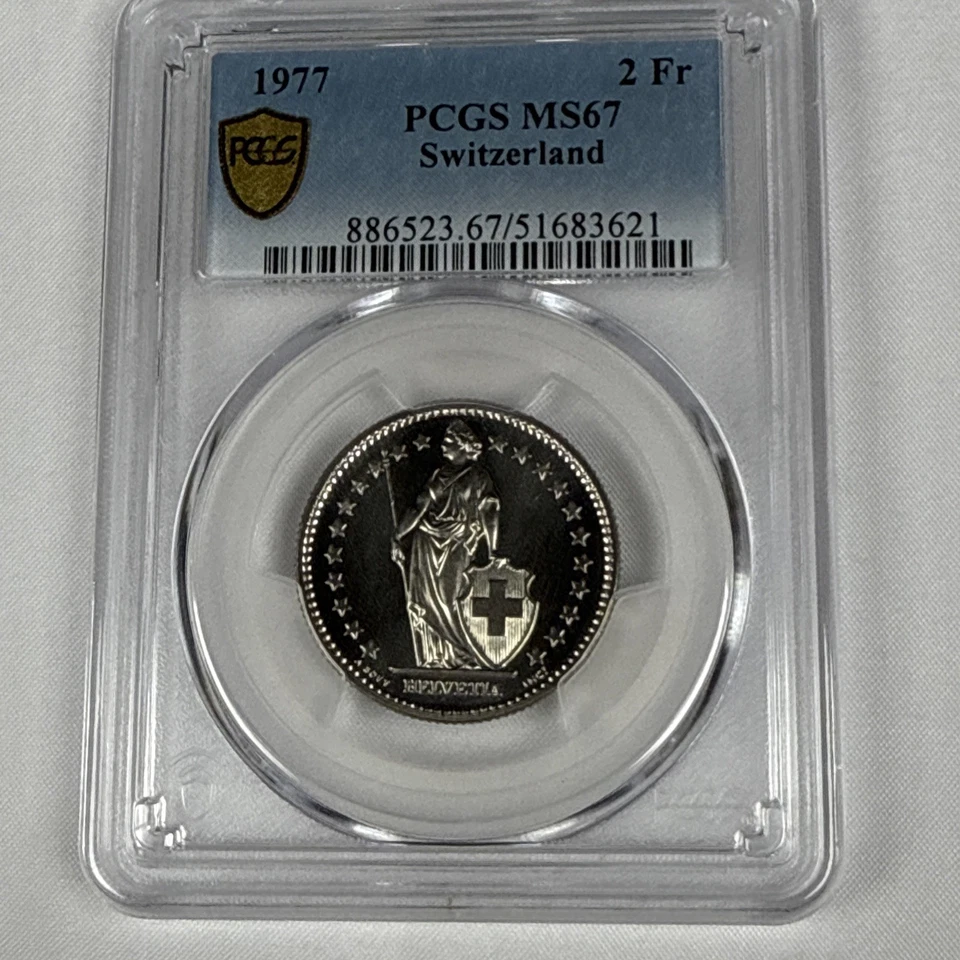 1977 Switzerland 2 Francs - PCGS MS67 - Image 2 of 4