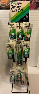 Vintage 1977 Empire Pedigree Eraser Display Stand With 100 Pieces Mint On Card
