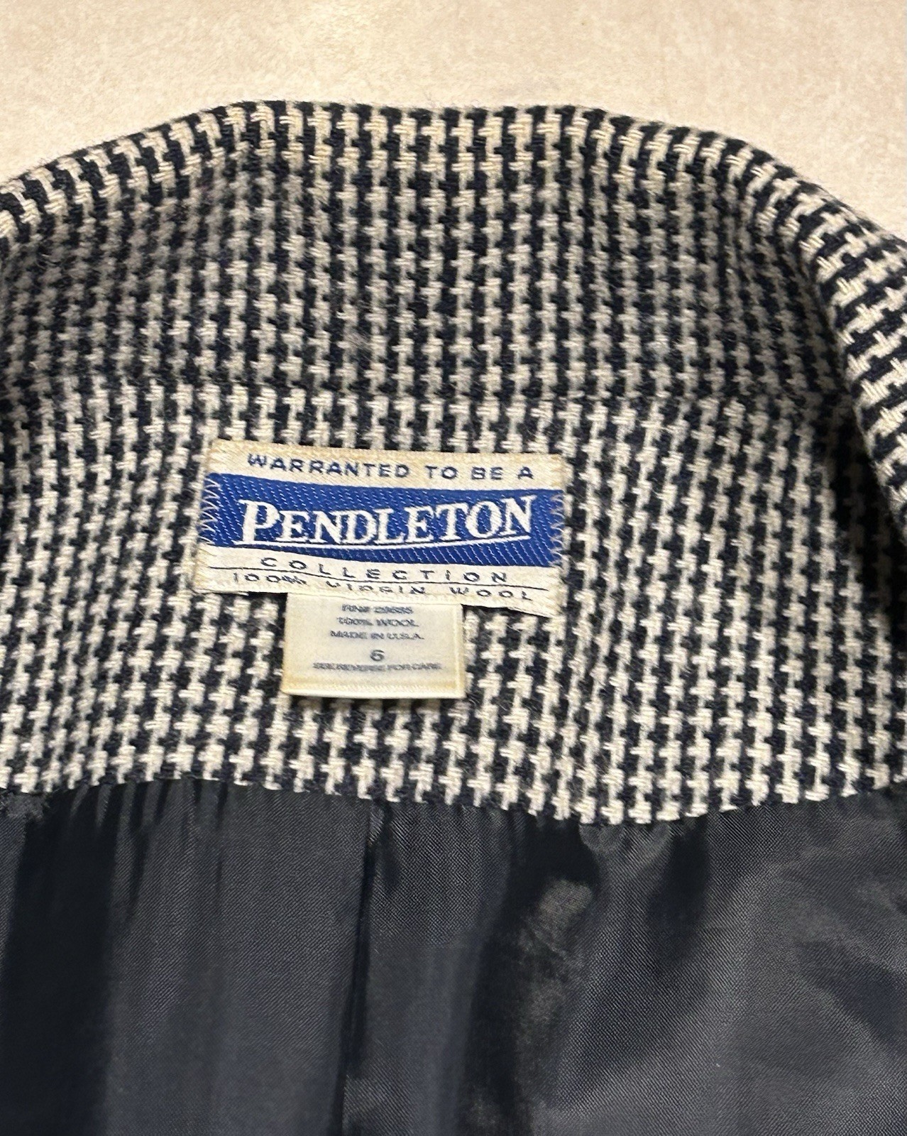 VTG Pendleton Houndstooth Blazer Jacket Women Siz… - image 9