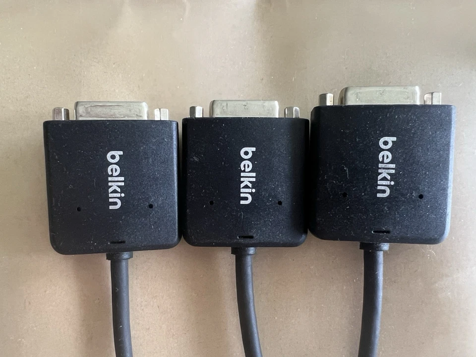 3 x Belkin Mini Display Port to DVI Adapter Apple Mac Book Pro Air Cables - Image 2 of 4