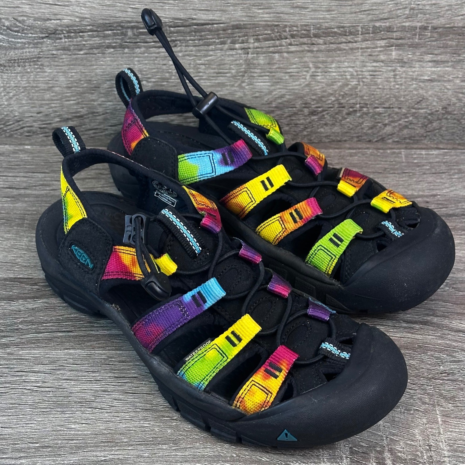 Keen Newport H2 Sandals Womens 7.5 Tie Dye Black Waterproof Hiking Sport 1018822