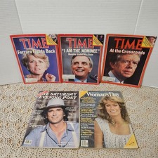 Lot Vintage Magazines Time Ferraro Mondale Carter-Saturday Evening Post M Landon