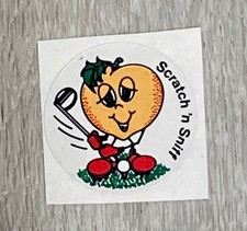 Vintage 3M Peach Murple Character Scratch 'n Sniff Sticker. Matte