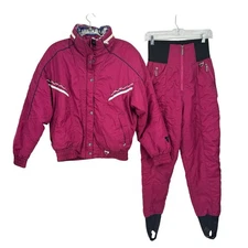 Tyrolia by Head VTG Skiwear Women’s 2 PC SZ 8 Apres 80s Y2K Purple Fleece Snow