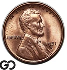 1931-S Lincoln Cent Wheat Penny, Beautiful Mostly Red Gem BU++ Better Date