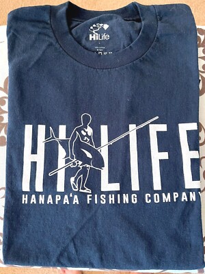 T-Shirt Hanapa'a Fishing Company Hawaii - Taille L (Large) - Bleu - Marque HiLife - Occasion Parfait État