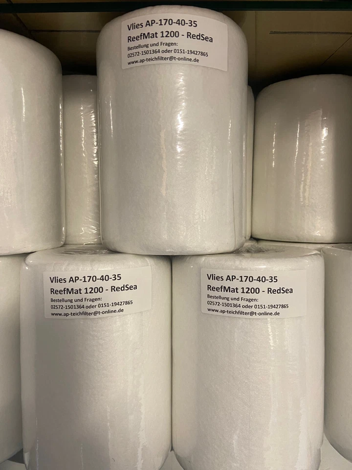 3 Rollen Vlies 170mm ReefMat 1200 Reef Mat RedSea Ersatzvlies Filtervlies Red - Bild 3 von 4