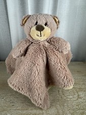 Kelly Toys Lovey Tan Teddy Bear Plush Rattle Baby Security Blanket 12 x 12