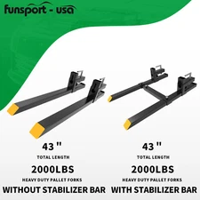 2000lb Tractor Pallet Fork 43 60'' Bucket Clamp On For Backhoe Skid Steer Loader