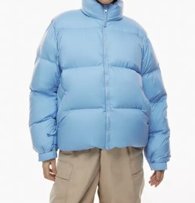 Aritzia Cerulean Blue Mega Puff Down Coat Jacket Women XS