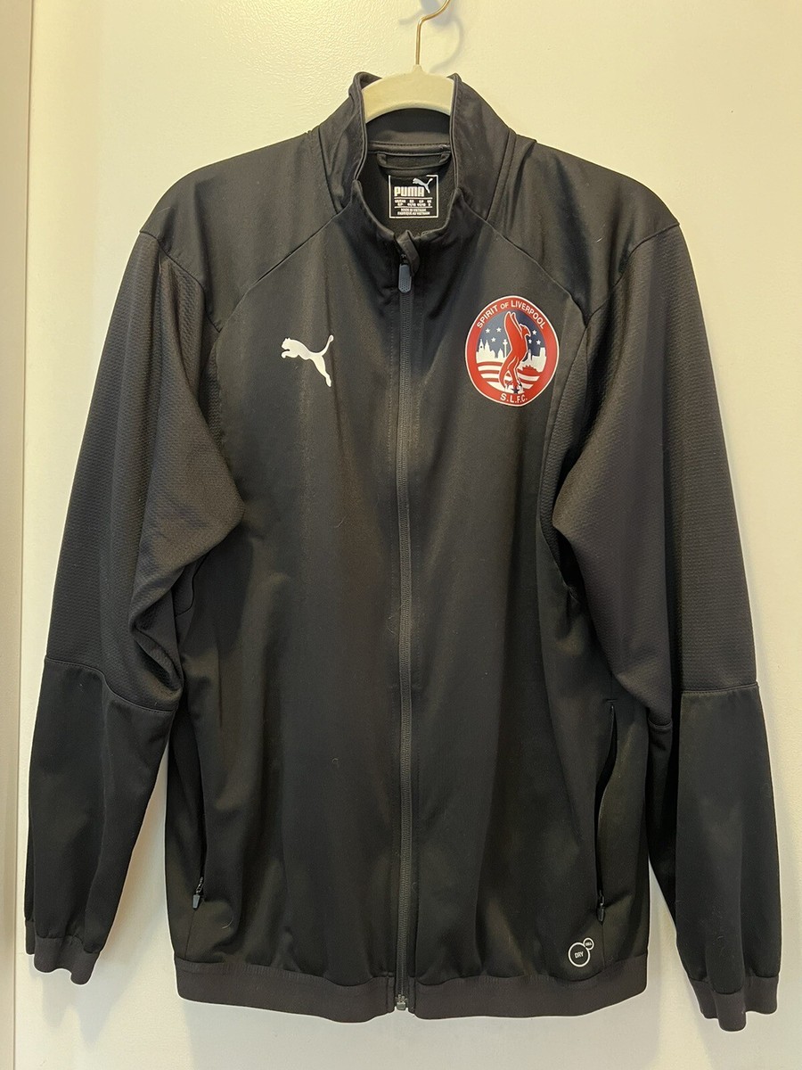 MEN'S PUMA SLFC SPIRIT OF LIVERPOOL BLACK JACKET TRAINING SOCCER FOOTBALL  SMALL